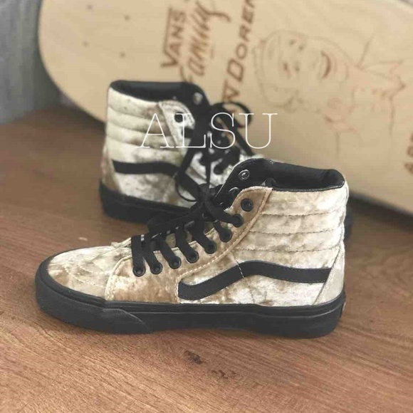 NWT VANS SK8-HI Velvet Tan Black Kid’s AUTHENTIC - Picture 6 of 7